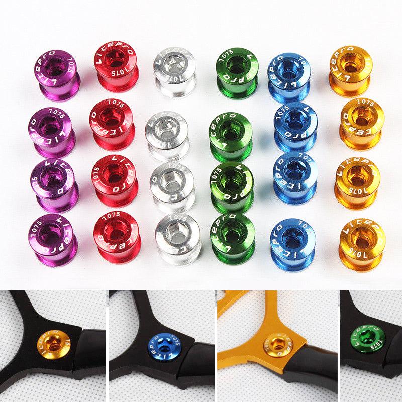 5 Pcs MTB Bicycle Chainwheel Screws Cycling Chainring Wheel Bolt Alloy 7075 Single/double Road Bike Disc Screws for Crankset Parts