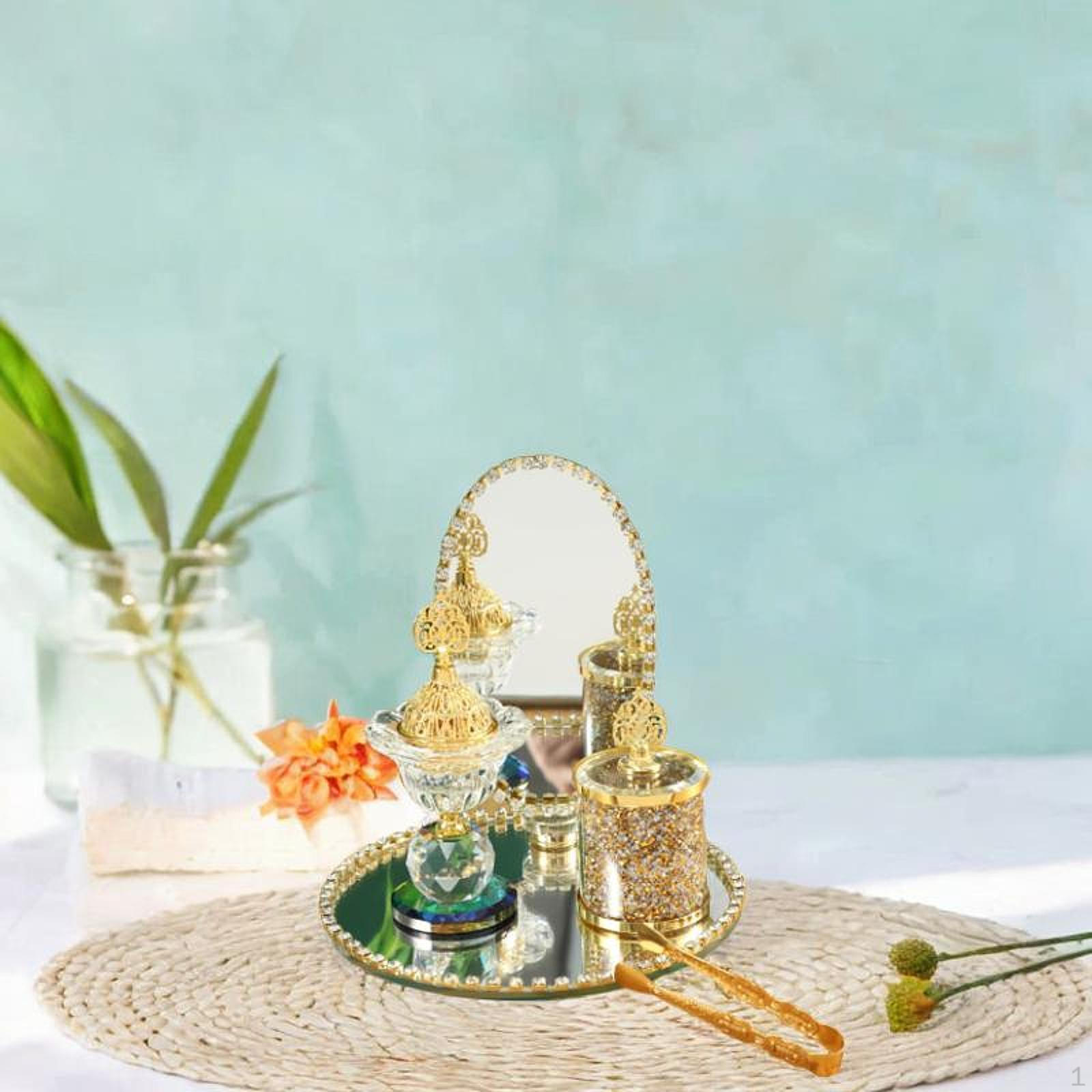 

Arabic Mirror Incense Burner Set Censer Home Fragrance Gift Unique Stand Holder for