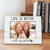 Sister Girls Gifts 4x6 Picture Frame, Best Friend for Sister Female Photo Frame, Long Distance Friendship Gifts, Companionship Wooden Picture Frames