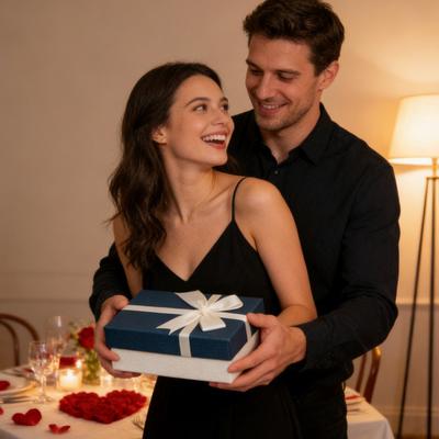 Valentinstag Geschenkbox mit Schleifenband Hochzeit Brautjungfer Geburtstagsgeschenk Verpackungsbox mit Deckel Süßigkeiten