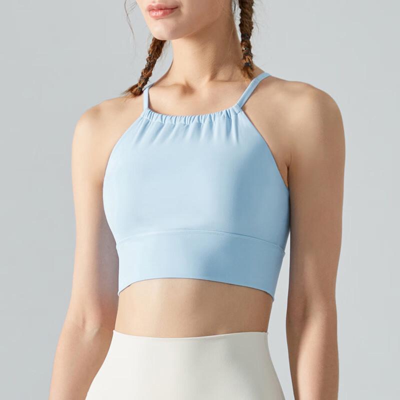 OEING Pleated Neck Halter Sports Bra