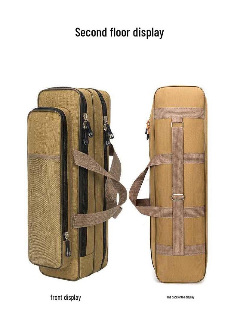 A1R Mini Multi-Layer Fishing Rod Bag - Canvas Gear Bag for Ice & Standard Fishing