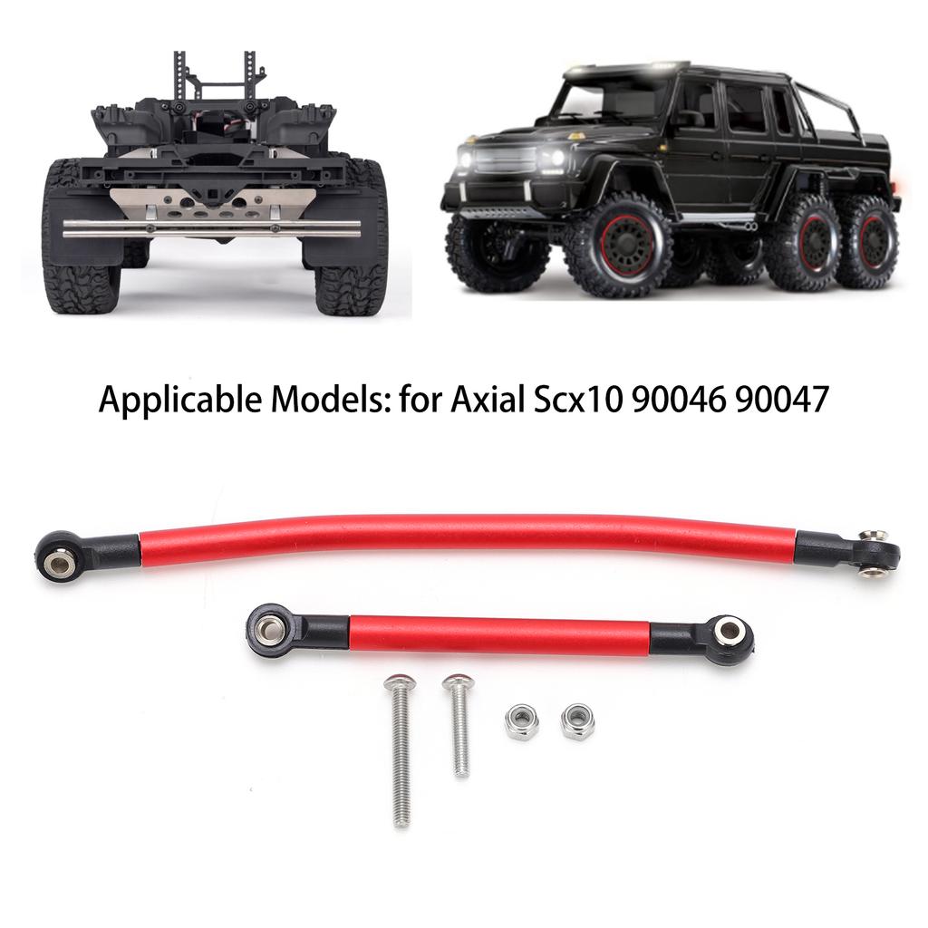 Aluminum Alloy Steering Link Linkage Tie Rod Kit for Axial Scx10 90046 90047 RC CarRed