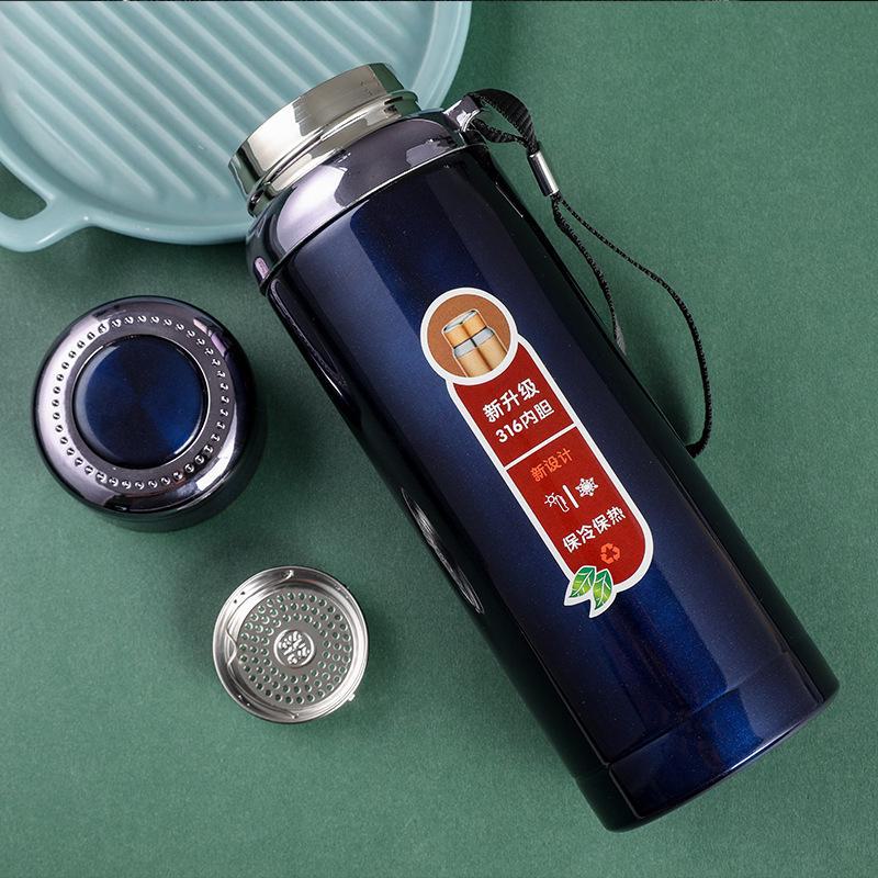 316 Stainless Steel Large Capacity Travel Thermos with Portable Sling