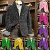Men's Printing Corduroy Warm Pocket Suit Jacket Cardigan Men's Casual Suit