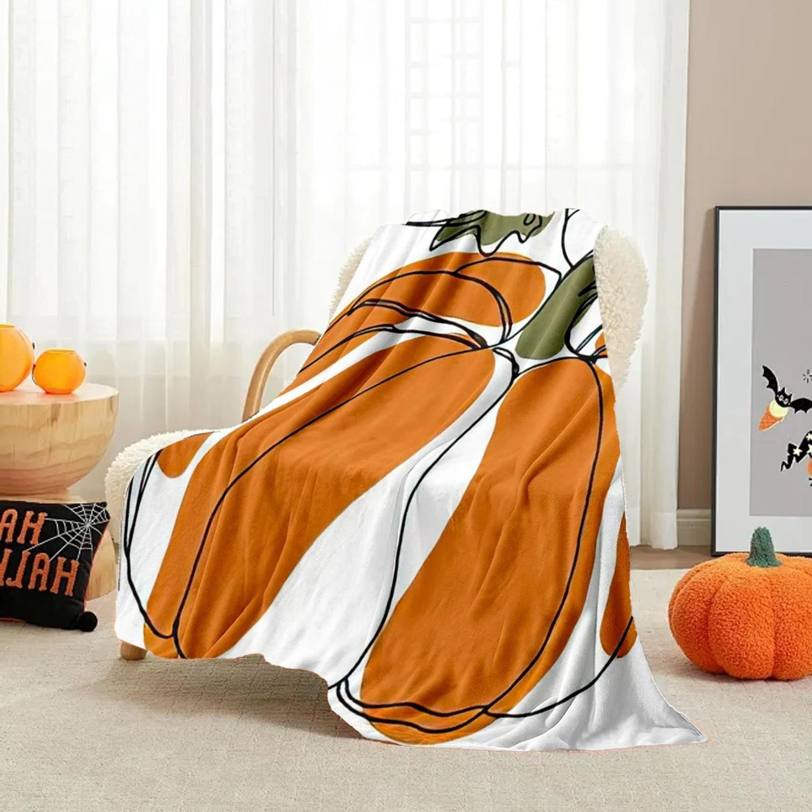 

Милый плед с осенними элементами, теплый фланелевый плед One Size