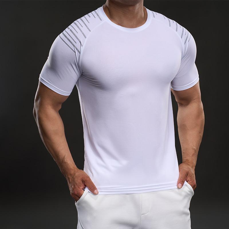 586009 Summer 2025 American Style Casual Short-sleeved Fashion Sports Slim Elastic Fitness Outdoor T-shirt