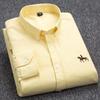 Men's 100% Cotton Oxford Long Sleeve Embroidered Casual Shirt