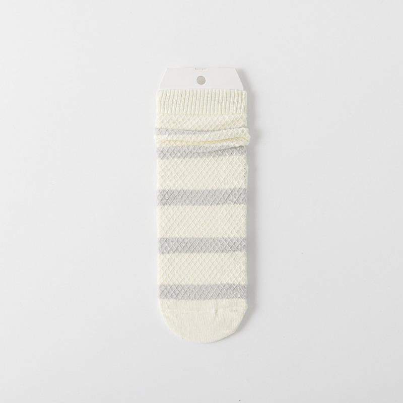 Mid-calf Socks for Girls' School Spring and Summer, Thin Pile Socks, Cotton Wide Straight Socks, Cotton Socks for Girls