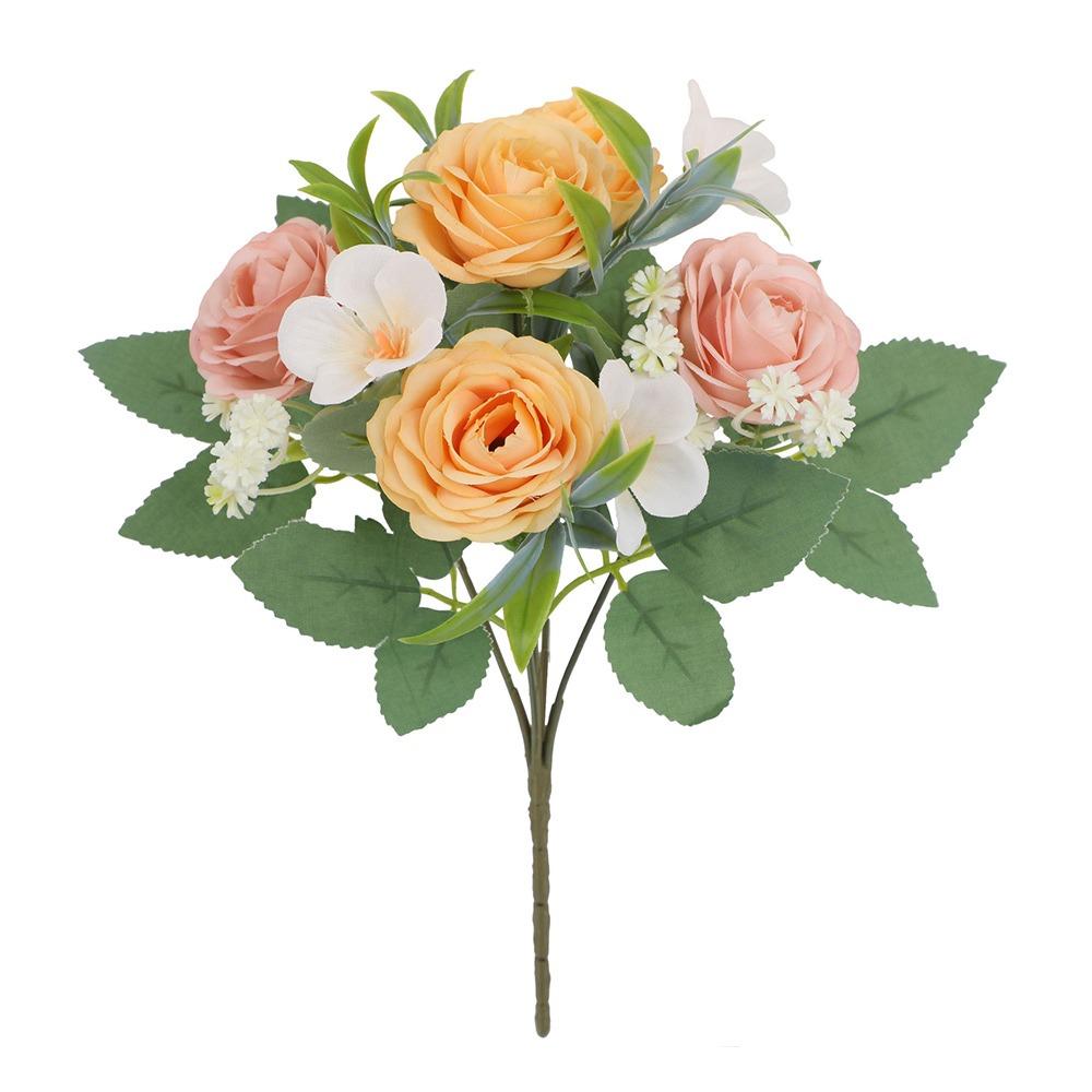 

Зелене листя Штучна квітка Троянда Багатоколірна Штучна квітка троянди Реалістичні квіти Приладдя для вечірок шампанського