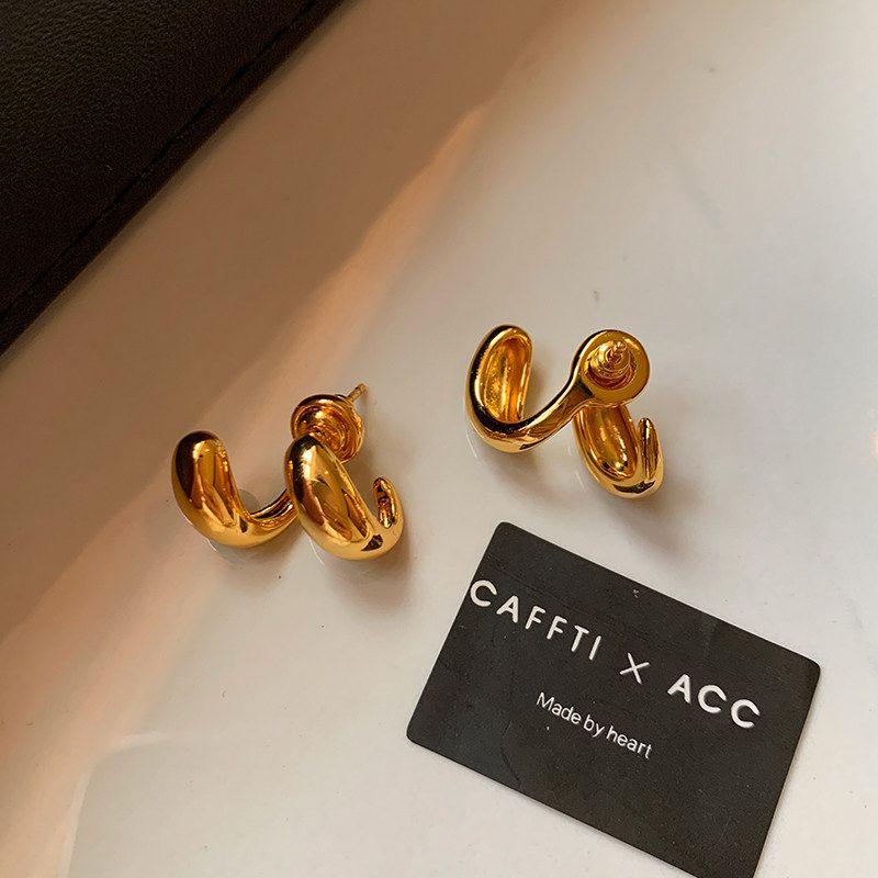 

Accessible Luxury Fashion Metal Beanie Female Classy Design Silver Needle Gold/Pair