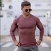 6624 Men's T-Shirts Pure Color Cotton Men's Slim Seven-point Sleeve Raglan T-shirt Round Neck Hit Color Sports Fitness Hip Hop