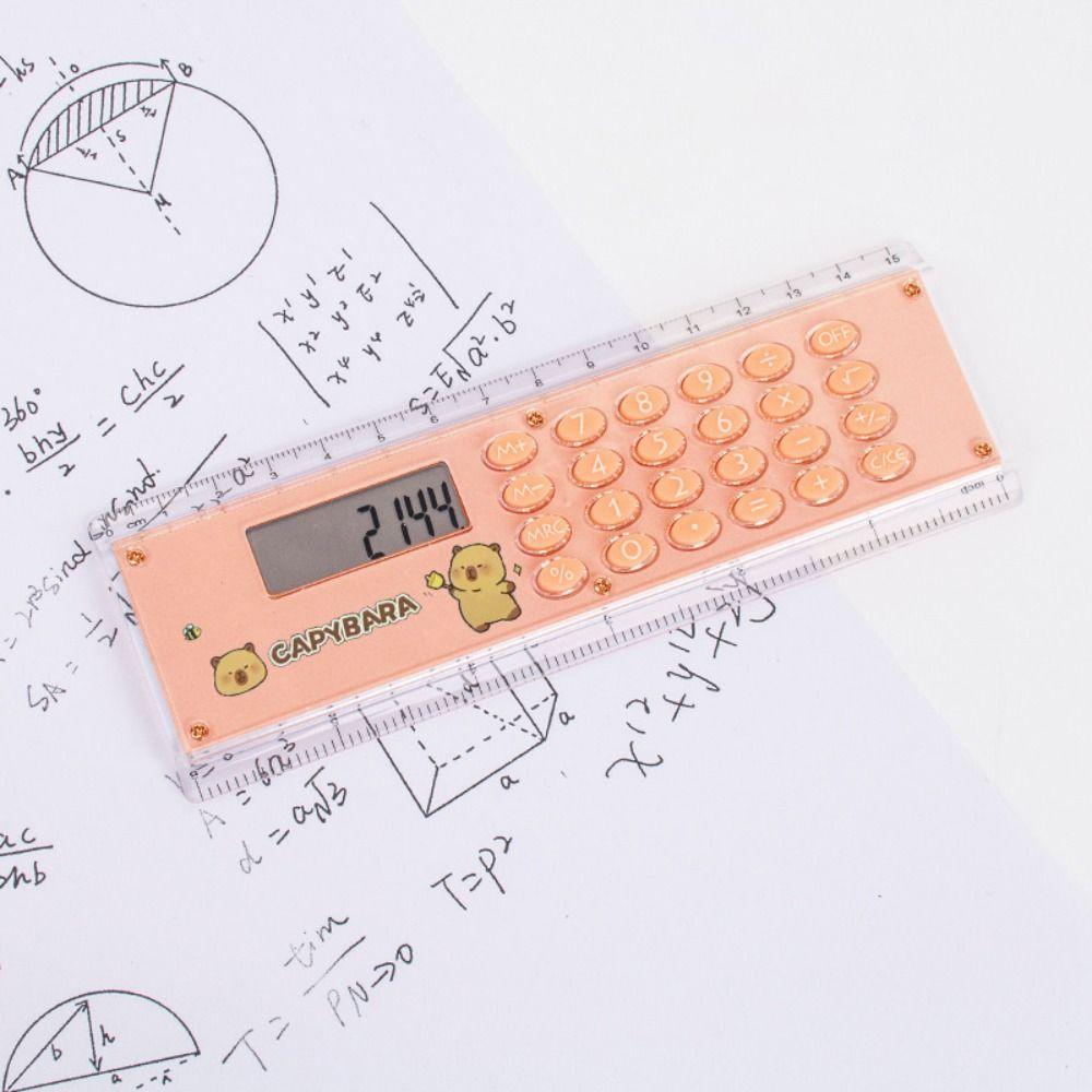 Mini Ruler Calculator 8-digit Measuring Ruler New Straightedge Students