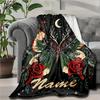 Custom Name Butterfly Theme Printed Blanket - Perfect for Couch, Bed, Travel & Outdoor Use | Machine Washable, Cozy & Durable.