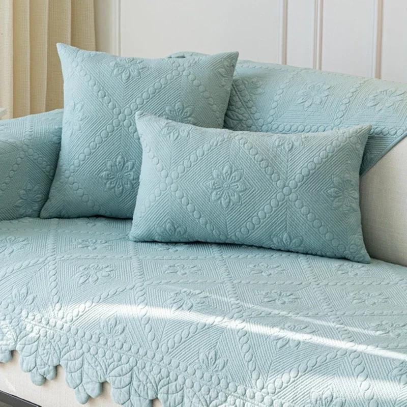 Luxury Sofa Cushion for Living Room Cotton Non-slip Jacquard Sofa Towel Couch Cover L Corner Sofa Seat Pad Home Protection Cover