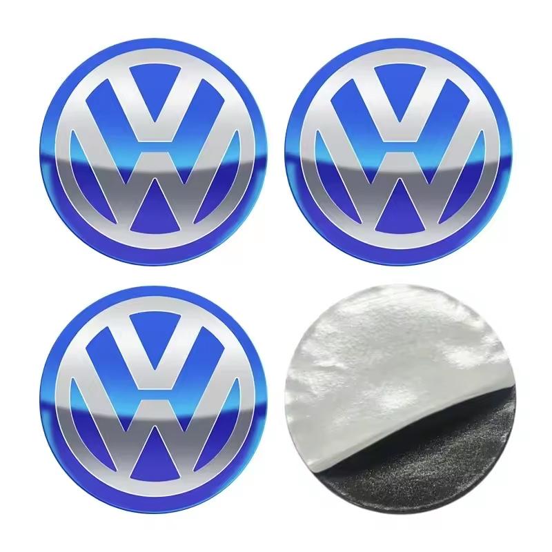 T23-4Pcs 56mm Car Wheel Center Cover Stickers Hub Cap Accessories For Volkswagen GTI Polo Passat B6 B7 B8 Golf MK7 MK8 Tiguan Jetta