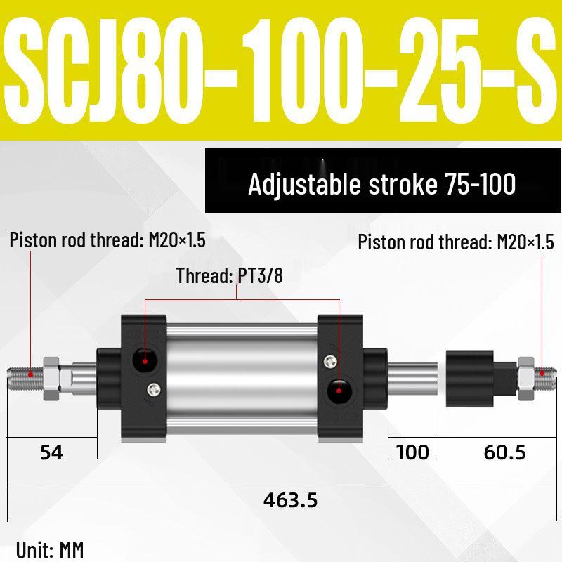 SCJ Adjustable Stroke High Thrust Pneumatic Cylinder SCJ32-160