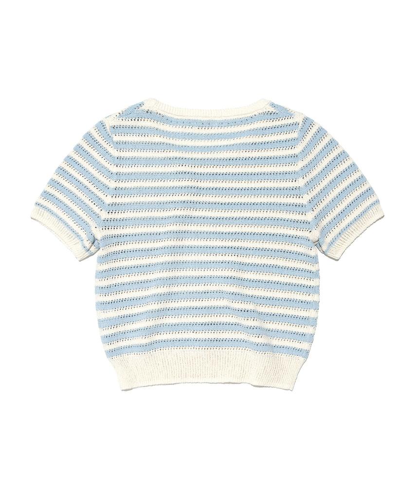 LEE Women'S Scalloped Stripe Knit Light Blue