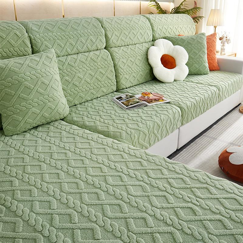 Winter Thick Plush Sofa Cover All Inclusive Anti Slip Detachable Washable Sofa Cover High Elasticity Furniture Protective Cover