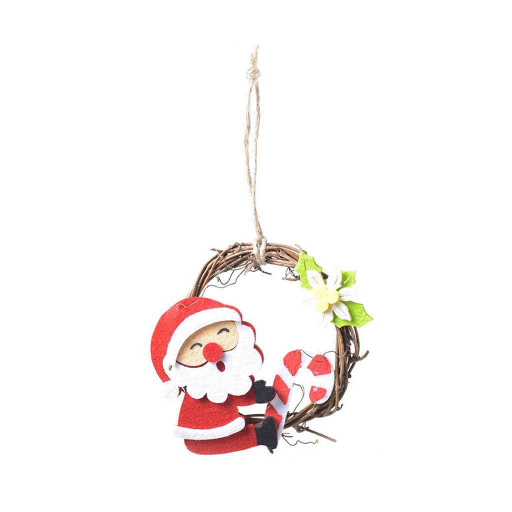 Christmas Wreath Door Hanging Trumpet Christmas Tree Decoration Rattan Ring