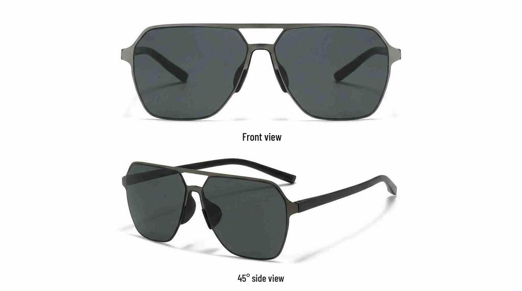 Fashion 2026 Square Frame Polarized Sunglasses for Men - Double Bridge, UV Protection, Ideal for Outdoor Driving