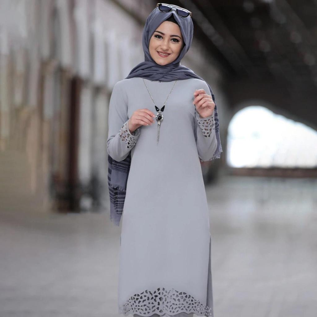 Frühlings-Abaya-Kleid-Anzug mit Blumendesign für muslimische Frauen – Zweiteiliges nahöstliches Kleid