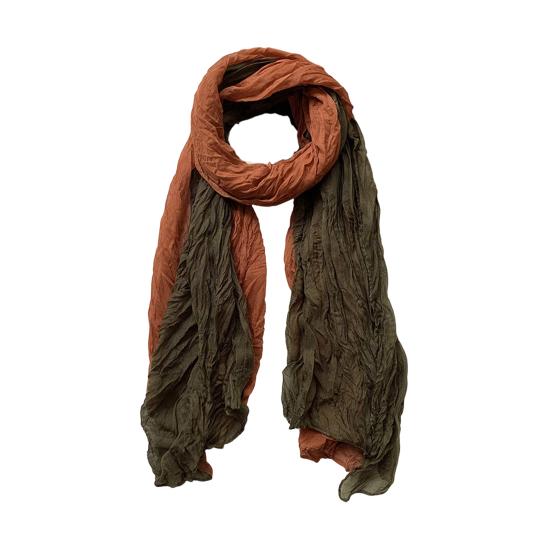 Scarf Shawl Two-Color Gradient Design Pleated Scarf Warm Neck Wrap Cold Weather Neck Warmer Fashion Accessories