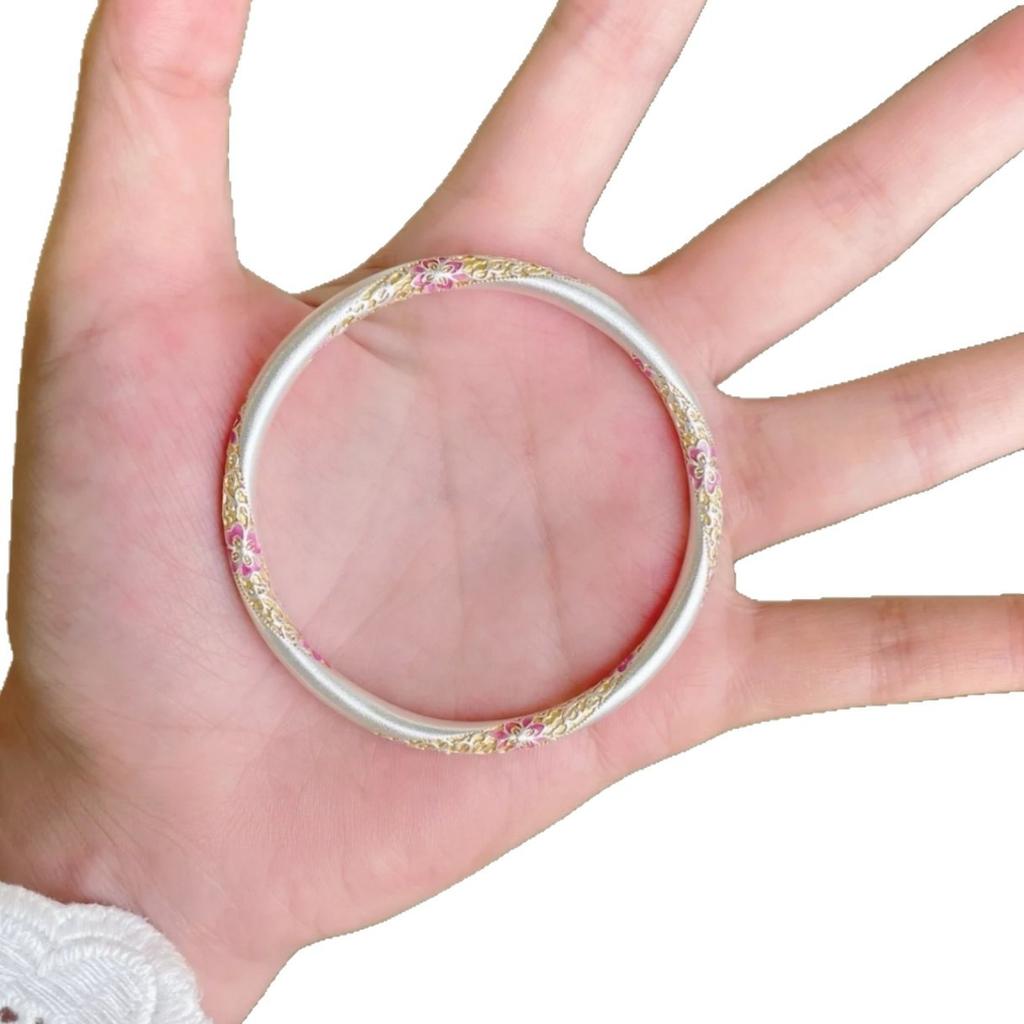 New Popular Wangshuhe Gold-painted Bracelet In Blue, Pink, and Purple, New Chinese-style Enamel Bracelet for Women, Closed Bangle