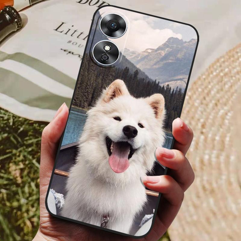 For OPPO A58 4G Case Covers Painted Soft Silicone Black Cover for Oppo A38 4G A18 cases OPPOA38 CPH2579 TPU Coque Protective