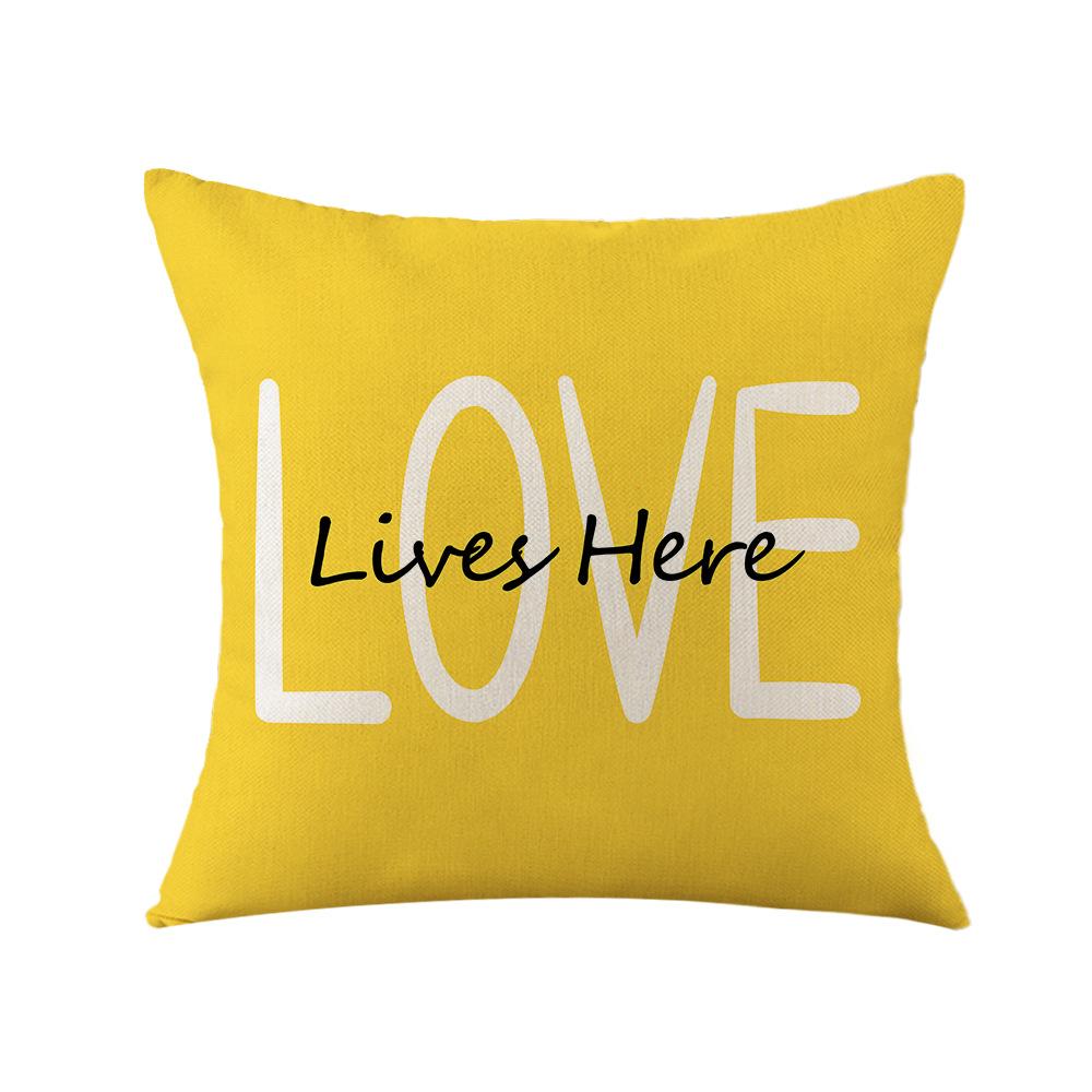 Pillow New Product Plant Flower Letter Pillow Case Sofa Pillow Pillow Case Bedroom Bedside Dormitory Cushion