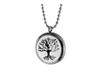 Personalized Round Photo Locket Necklace - Tree of Wisdom Pendant In Titanium Steel (STN653)