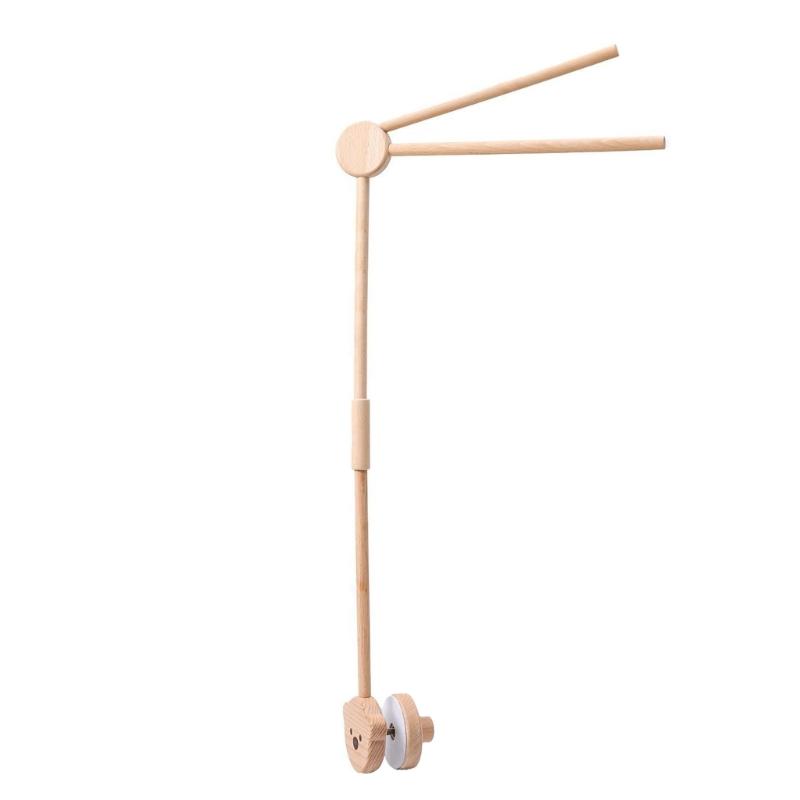 Supporto regolabile in legno per culla da bambino, supporto per campanelli da lettino per neonati per decorazione e sicurezza della stanza dei bambini
