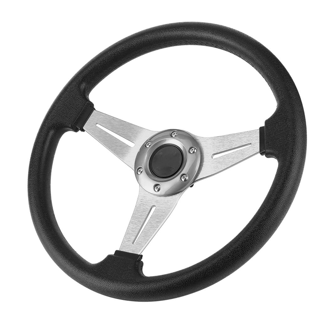 350mm/14in Racing Car Drifting Steering Wheel Replacement Universal Modified AccessorySilver