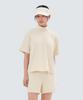 SNOWPEAK APPAREL Silky Women'S Half-Zip Short Sleeve T-Shirt (S25Mwfzt05) Pastel Yellow