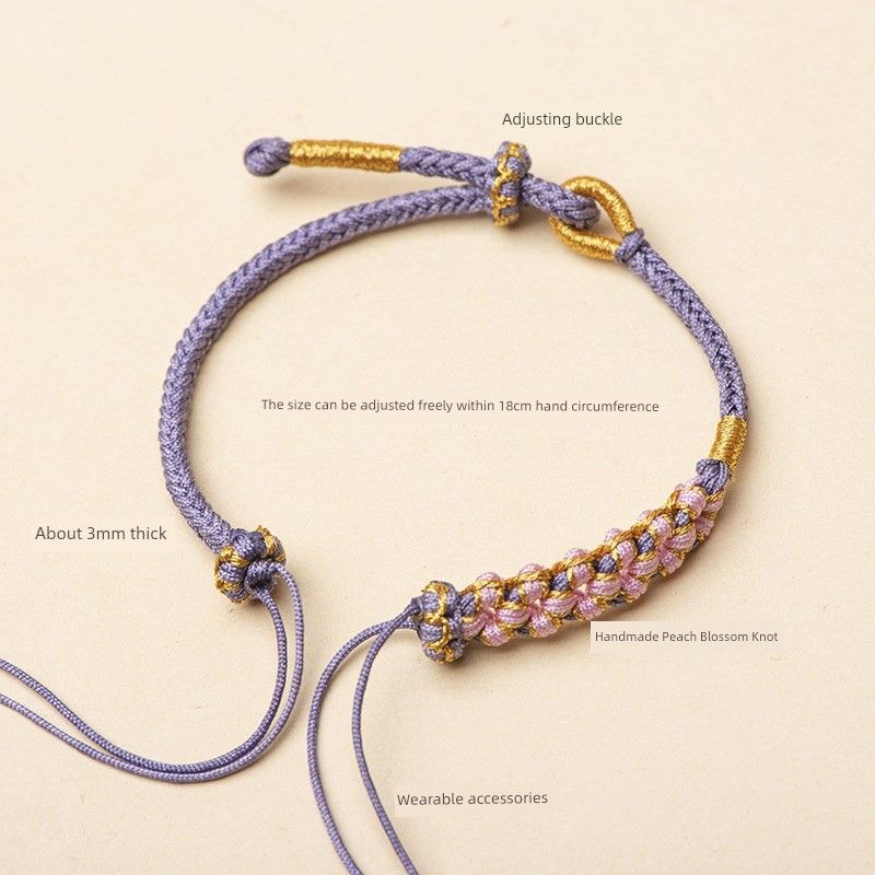 

Ремешок для переноски Полуфабрикаты Могут быть Q Бусины Подвеска Пряжка Мира Золотое Украшение Узел Персикового Цвета Восьмидольный Плетеный Веревочный Браслет Haze Blue, G17