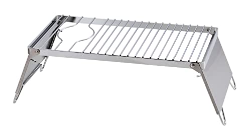 Captain Stag UF-35 Trivet, Dripper Grill Stand, 6 Height Adjustable, Wind Shield, and Storage Bag Included