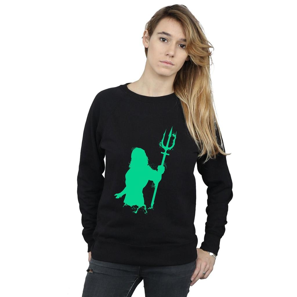 DC Comics Womens/Ladies Aquaman Aqua Silhouette Sweatshirt