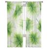 Watercolor Lotus Leaves Sheer Curtains For Living Room Window Transparent Voile Tulle Curtain Bedroom Drapes Home Decor