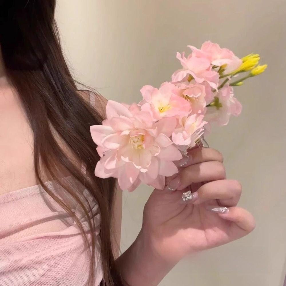 Sakura Hair Accessories Pink Hair Grasp New Flower Hairpin for Bun Side Updo