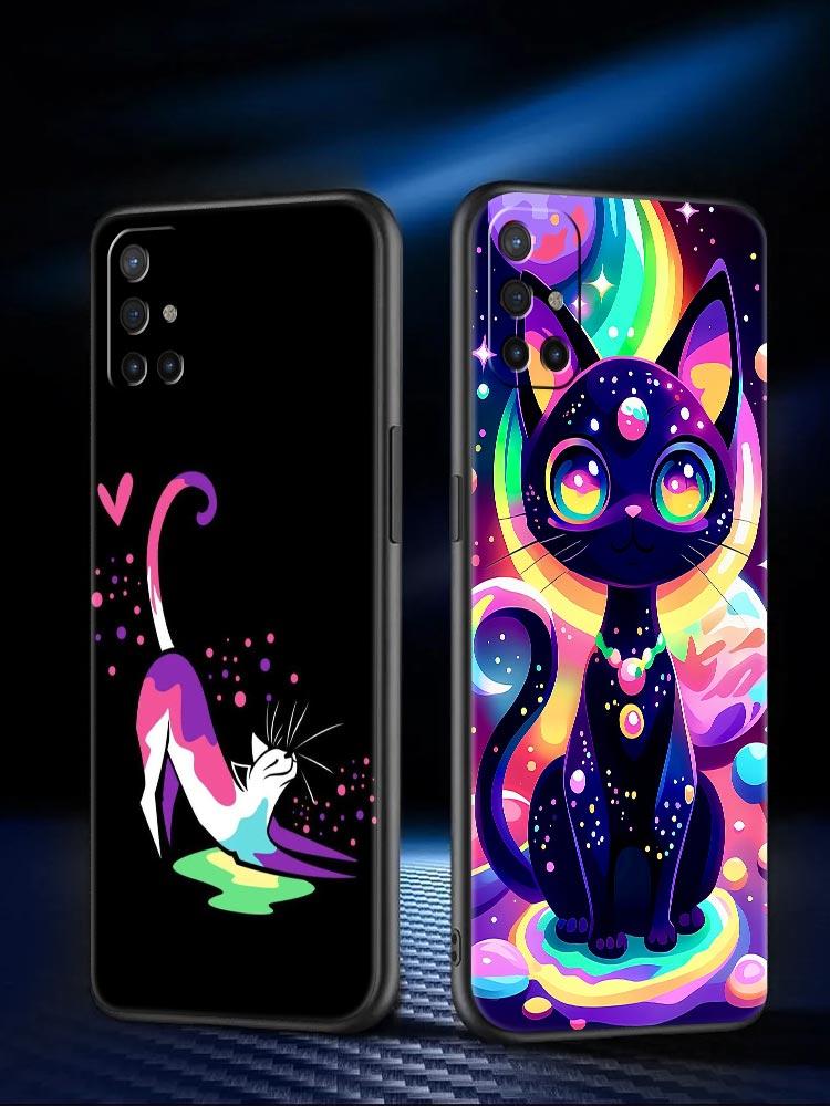Phone Case For Oneplus 13R 13 12 10T 11 R10 Nord N100 N200 N10 9 9R CE 2 3 Z Pro Lite 5G Soft TPU Cover Colorful Cat Design Bags