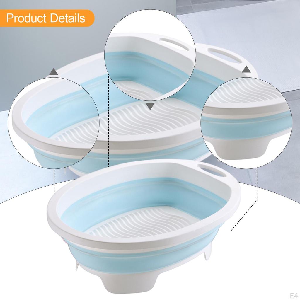 Washboard Basin Fold Washtub Space Saving for Bathroom Home Household Laundry Room