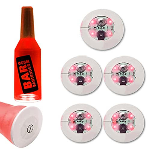 5pcs Set LED Luminous Coasters Light Up Glass Drinking Bottle Cup Mat for Parties Weddings Bar Christmas Home Pub