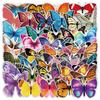 50 Butterfly Graffiti Waterproof Stickers for Suitcases, Phones, Skateboards, Notebooks, and Journals.