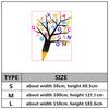 Cartoon Pencil Tree Wall Sticker Acrylic Kindergarten Wall Decals English Letter Wall Sticker Children Bedroom Study Room Decor