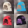 Skull Knitted Unisex Pumpkin Hat With Letter Design For Fall And Winter Seasons