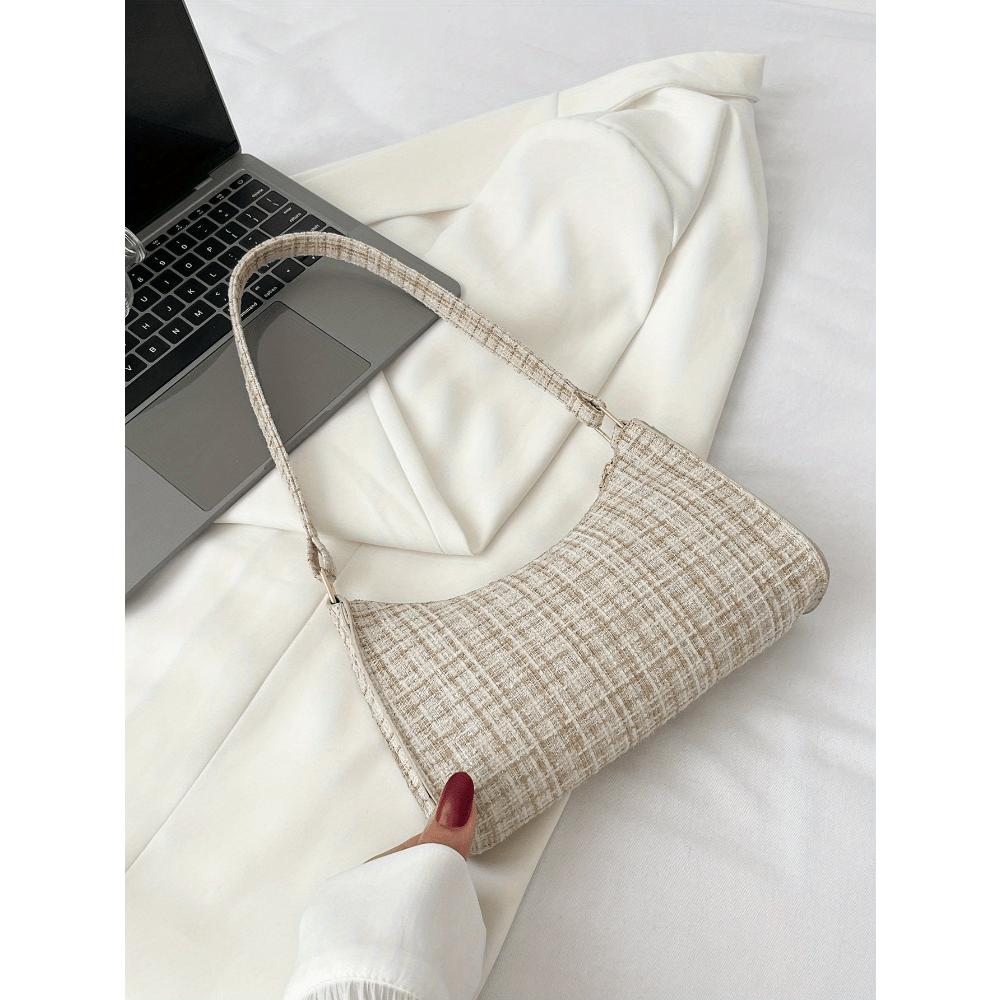 Colorblock Plaid Pattern Bag Handbag, Shoulder Bag Minimalist, Casual Lightweight, Portable For Women Girl Gift Bag, Work, Business