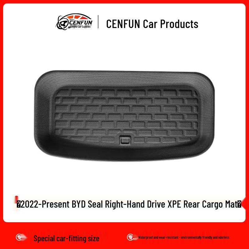 Eco-Friendly, Wear-Resistant BYD Seal RHD Car Mats: Waterproof Front, Rear, and Trunk Liners with Backrest Protection