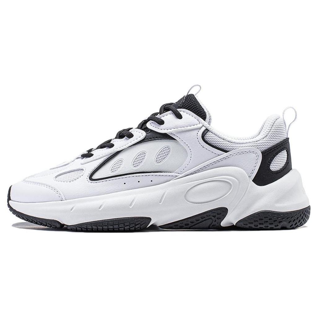 Li Ning Wing Style Cushioning Slip Resistant Abrasion Resistant Support Low Top Casual Shoes Women's Black White AGCT462-3