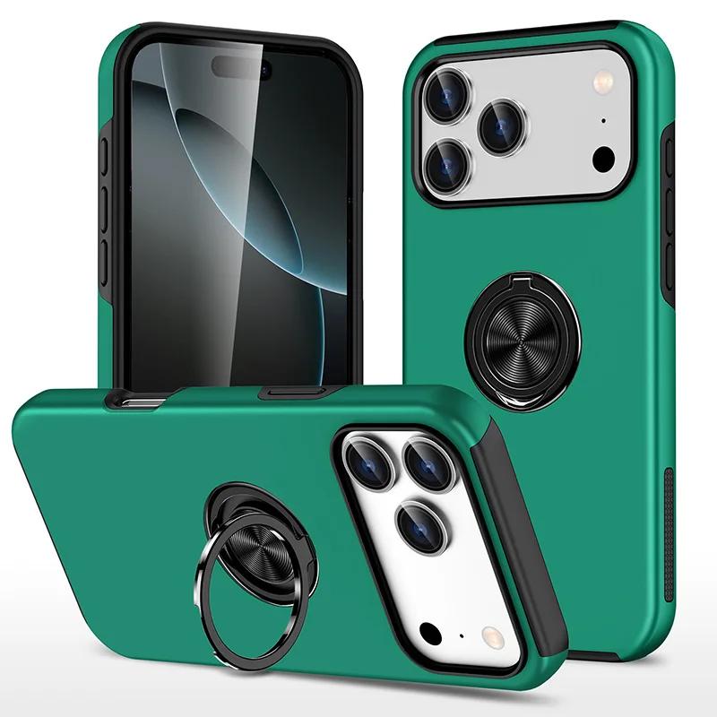 Magnetic Ring Holder Phone Case for IPhone 17 Air 16E 16 15 14 Pro Max 13 12 Mini XS X XR 7 8 Plus Hard Shell Shockproof Cover