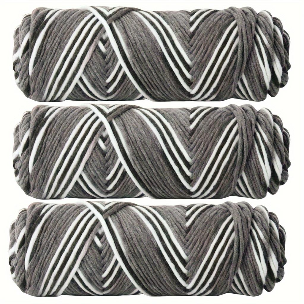 Vibrant 3pcs Yarn Bundle Soft & Thick 8-Strand Acrylic for DIY Knitting and Crochet, Ideal for Hats, 10.05oz Total